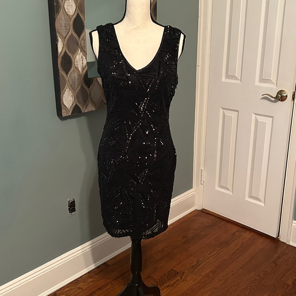 Lucy Paris Sequin Dressy Black Dress